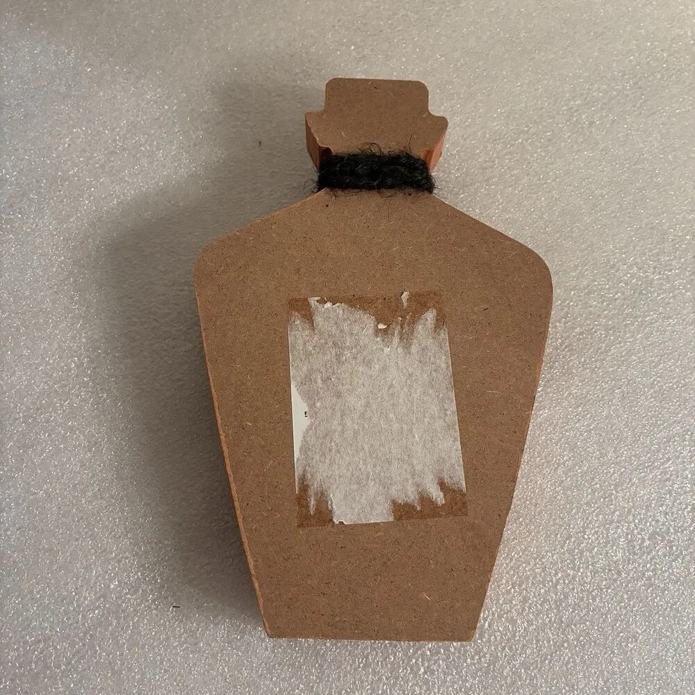 Halloween Jack-O-Lantern On Frame Stripes & Witch’s Brew Wood Potion Bottle